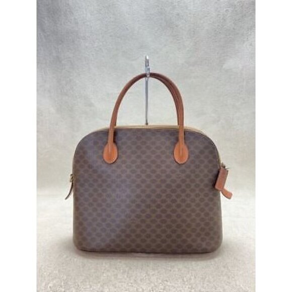 Celine Macadam Brown Coated Canvas & Leather Handbag With Adjustable Strap - Picture 2 of 16